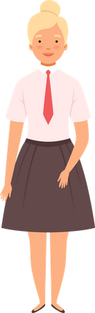 Young girl standing  Illustration