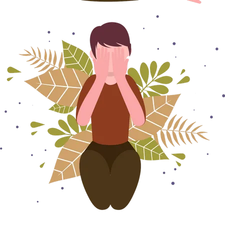 Young girl stressed  Illustration