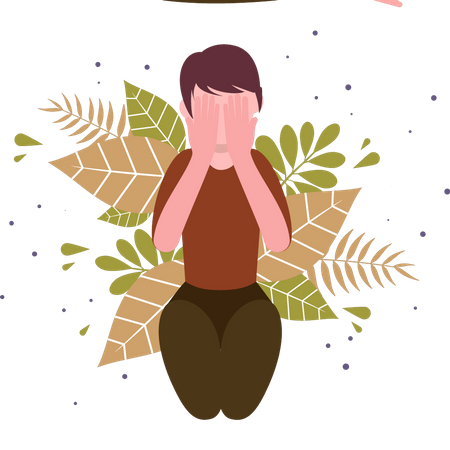 Young girl stressed  Illustration