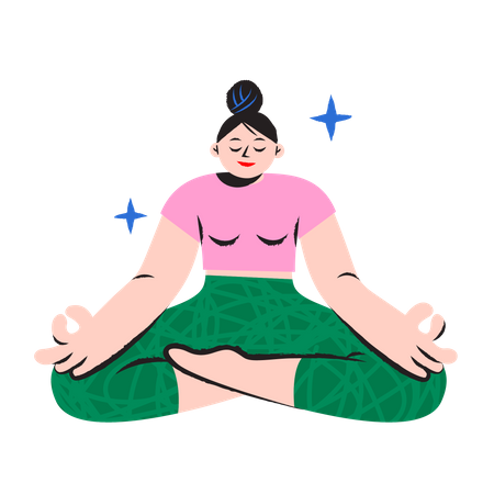 Young Girl stretching  Illustration