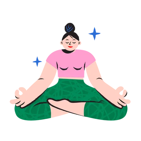 Young Girl stretching  Illustration