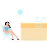 illustrations of sun bath