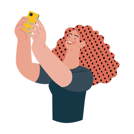 Young Girl taking selfie  Illustration