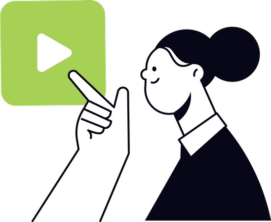 Young girl uploading online video  イラスト