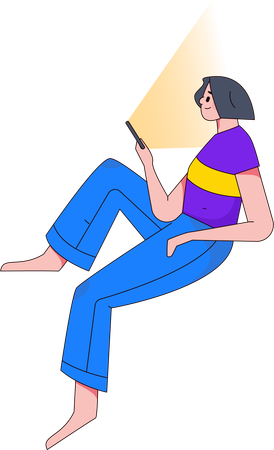 Young Girl using smartphone  Illustration