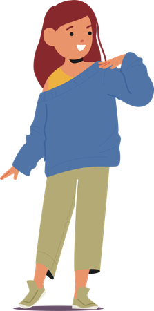 Young Girl Wearing sweater  Illustration