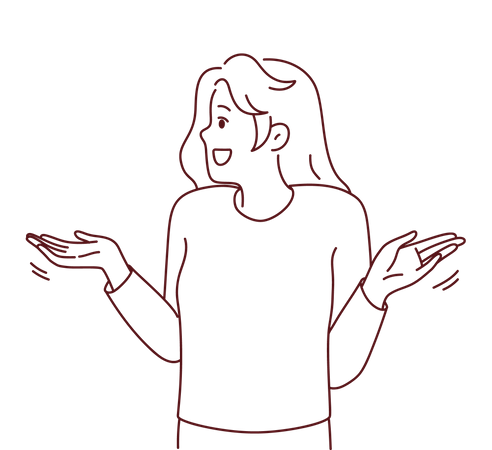 Young girl with open arm  Illustration