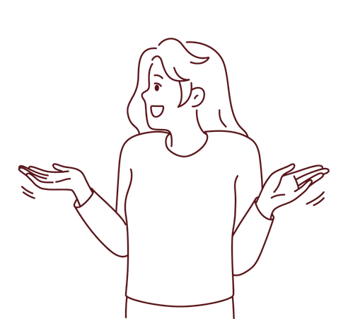 Young girl with open arm  Illustration