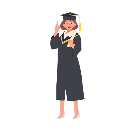 Young Graduate Giving Graduation Advice  Illustration