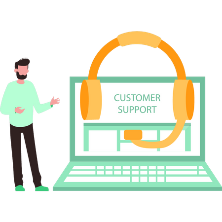 Young  Guy Customer Support Center Worker  Illustration