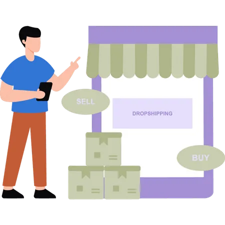 The Guy Is Drop Shipping Illustration
