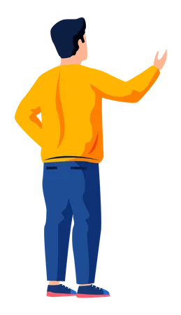 Young guy standing Illustration