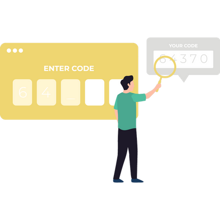 Young guy verifying code  Illustration