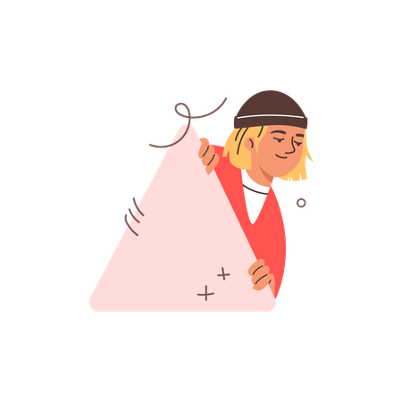 Young guy watching someone  Illustration