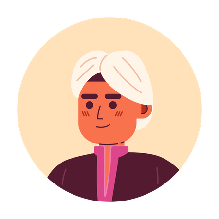 Young indian man in turban  Illustration