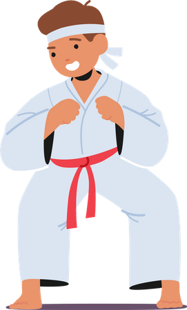 Young Karate Prodigy Boy  Illustration