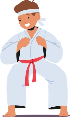 Young Karate Prodigy Boy  Illustration