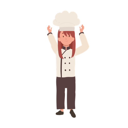 Young Kid Chef in Chef Hat  Illustration
