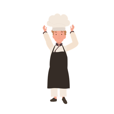 Young Kid Chef in Chef Hat  Illustration