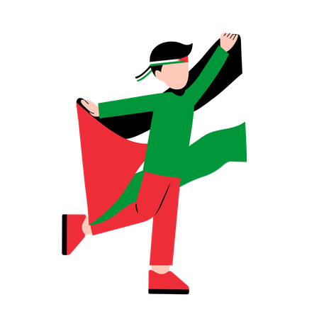 Young kid seeks help to save palestine  イラスト