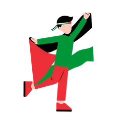People Holding Palestine Flag Illustration Pack