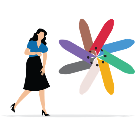 Young lady Choose career path  Illustration