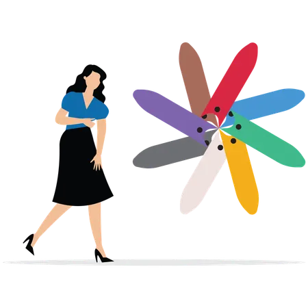 Young lady Choose career path  Illustration