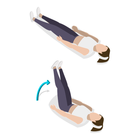 Young lady doing abs workout  Illustration