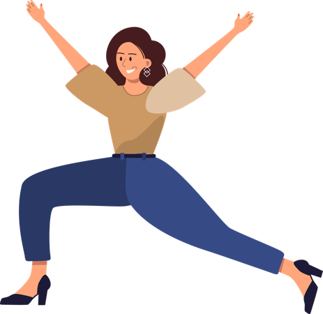 Young lady doing body stretching exercise  イラスト