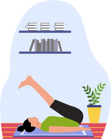 Young lady Doing halasana in home  Illustration