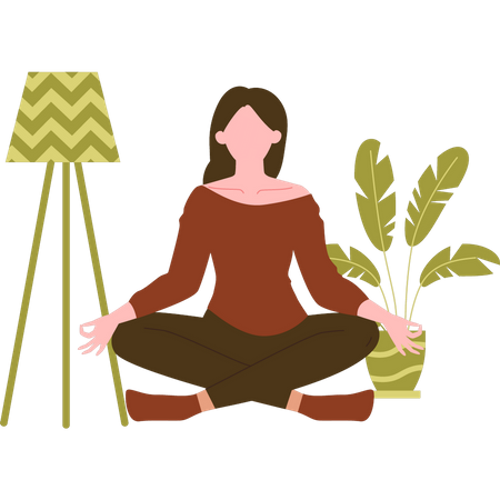Young lady doing meditating for relaxation  Illustration
