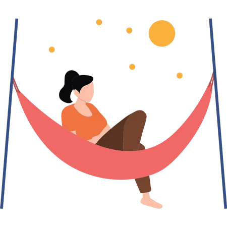 The Girl Is In The Swing Illustration
