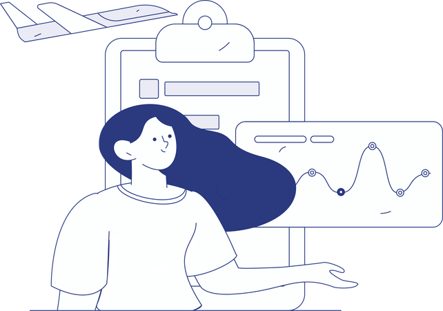 Young lady having business idea  Illustration