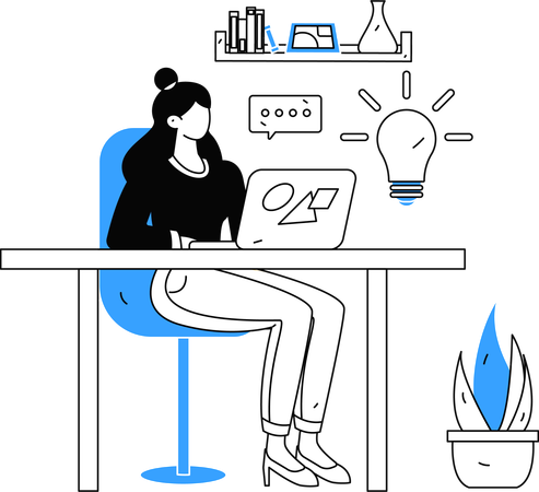 Young lady having business idea  Illustration