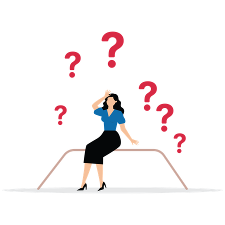 Young lady having mental problem  Illustration