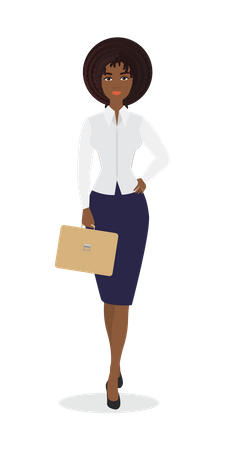 Young lady holding bag  Illustration