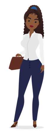 Young lady holding briefcase  Illustration