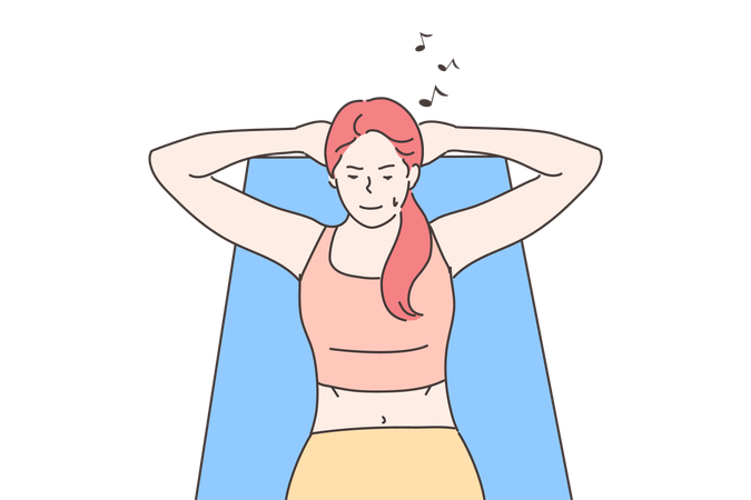 Young lady is doing exercise  Illustration