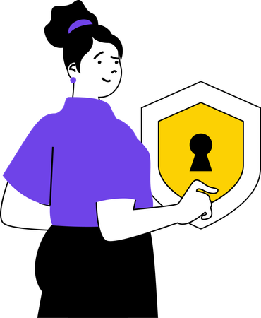Young lady showing security  Illustration