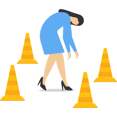 Young lady tired while having mental issues  Illustration