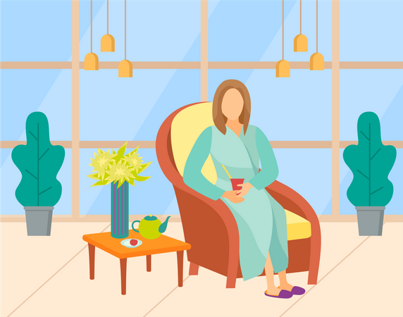 Young lady waiting for spa service  Illustration