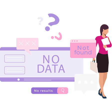 Young Lady With No Data  Illustration