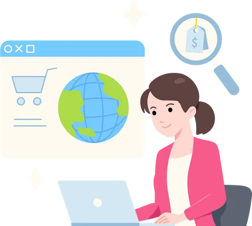 16 Female Entrepreneur Business Shop Online Marketing On Website Business Flat Illustration