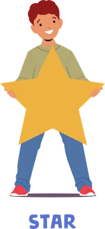 Young Learner Holds A Star Shape  Illustration