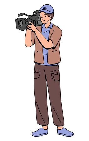 Young male Cameraman  Illustration