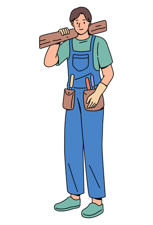 Young male carpenter  Illustration