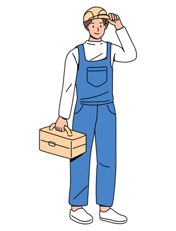 Young male electrician  Illustration