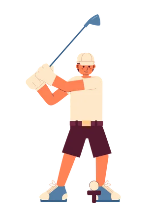 Young male golfer playing golf  Illustration