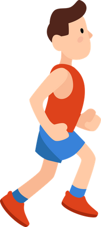 Young Male Jogging  Illustration