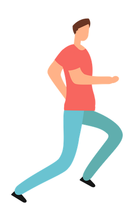 Young Male Jogging  Illustration